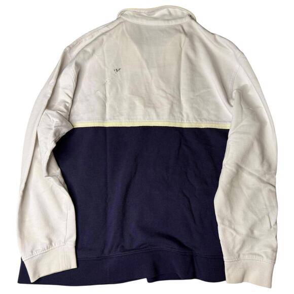 White Navy BonWorth Quarter Zip Pullover Size S Petite - Picture 3 of 5